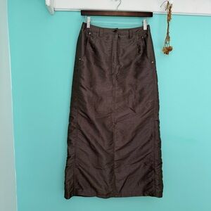 Vintage metallic long maxi skirt